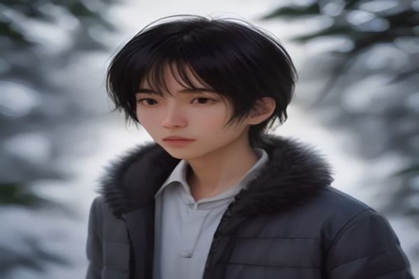小正太男男漫画封面赏析，清秀少年角色在唯美奇幻背景中对视，线条细腻、色调清冷，典型正太BL漫画视觉风格